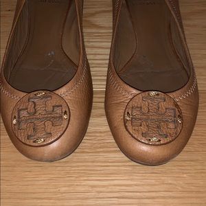 Tory Burch Reva Tan Ballet Flats